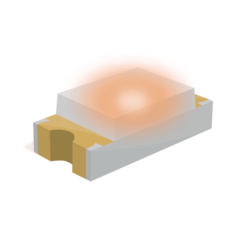 LED ORANGE DIFFUSED CHIP SMD Orange 604nm LED Indication - Discrete 2.2V 0603 (1608 Metric)