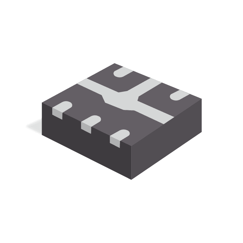 RF Switch, SPDT, 0.02 to 6 GHz, 0.35 dB IL, 24 dB Isolation, 30 dBm Pwr Rating, QFN 1x1mm