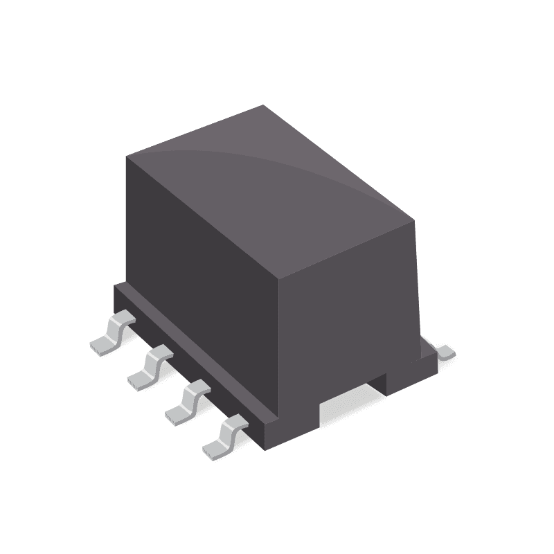 Telecom Transformer 1: 1 0.45Ohm Prim. DCR 0.85Ohm Sec. DCR 6Term. Gull Wing SMD Automotive