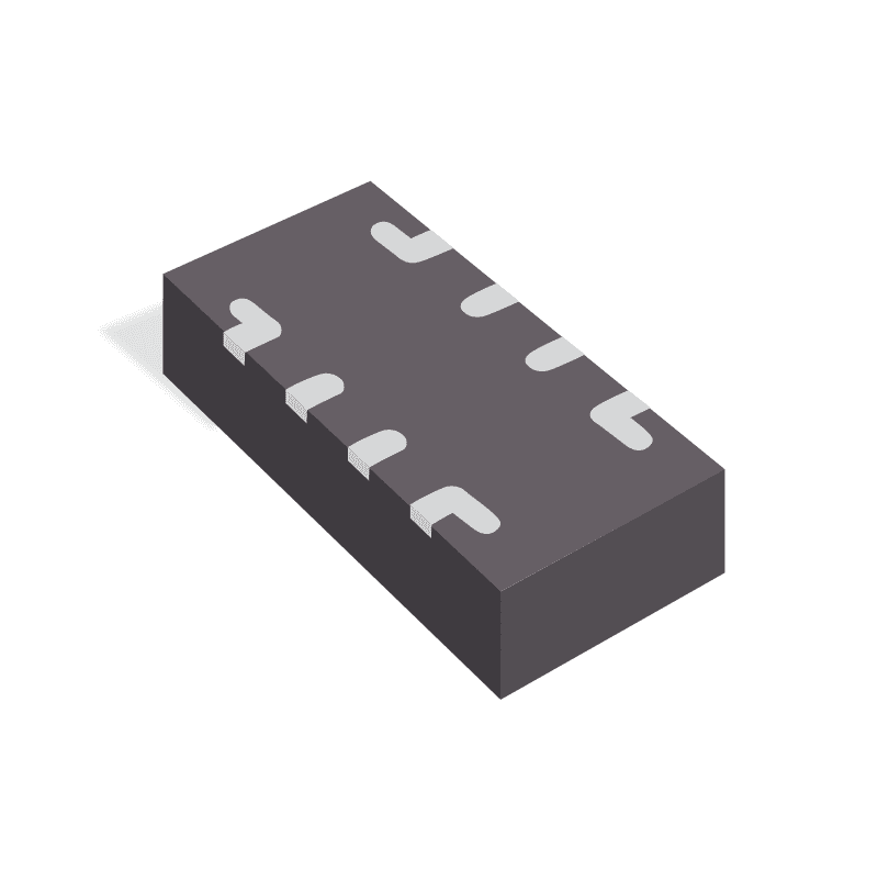 ECMF02 Series 1 mA 4 Ohm USB 2.0 ESD Protection Common Mode Filter - UQFN-8