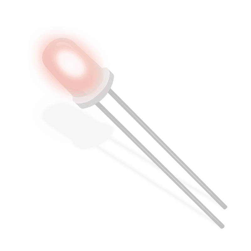 Red 3 mm 90° Diffused 2 mcd 2 V Solid State LED Lamp Through Hole - T-1