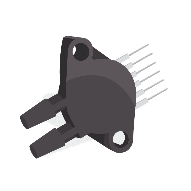 NXP MPX4250DP Pressure Sensor, Differential, 18.8 mV/kPa, 0 kPa, 250 kPa, 4.85 V, 5.35 V