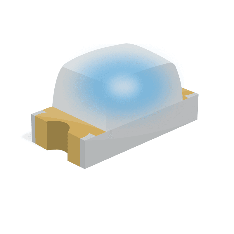 17-21 Series Blue 140° 468 nm 112 mcd 3.3 V Clear Lens Surface Mount LED