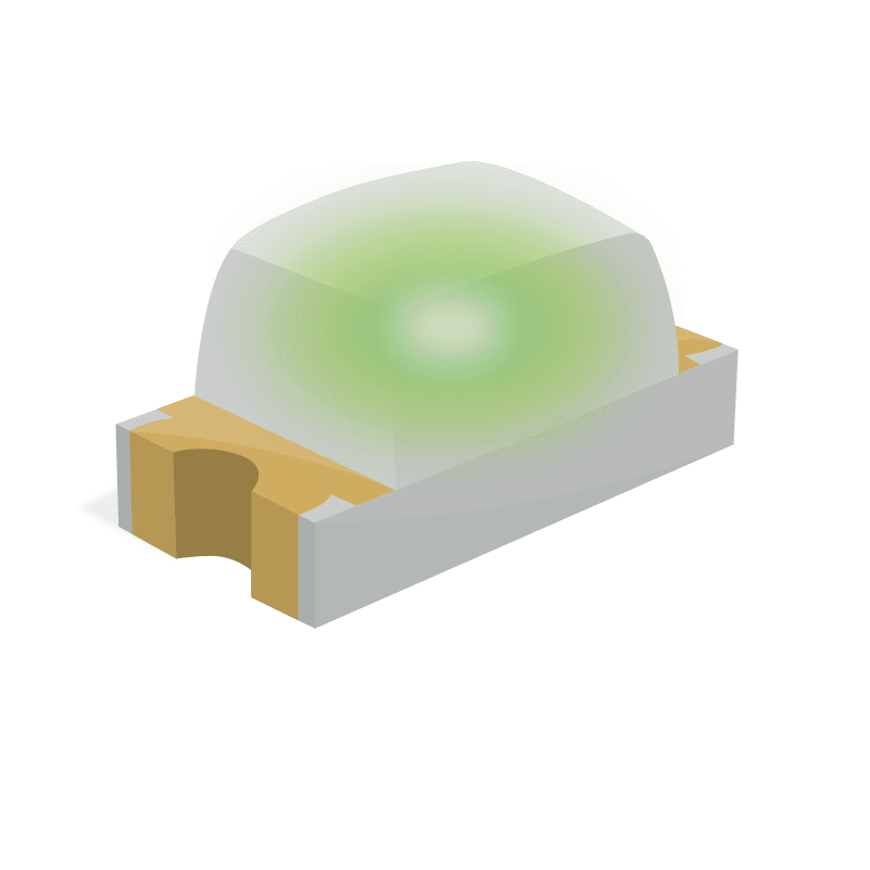 Green 3.2 x 1.27 mm 180° Transparent 7 mcd 2.2 V Ceramic Surface Mount LED