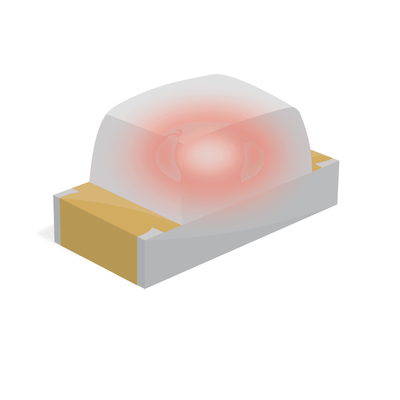 Led Ingan 630NM Red Water Clear Lens
