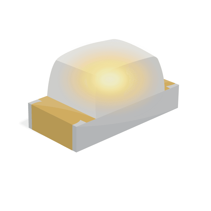 Yellow 0603 120° Water Clear 150 mcd 2.0 V Chip LED Lamp SMT