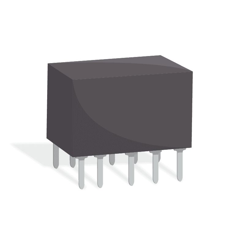 Electromechanical Relay 12VDC 254Ohm 40A DPDT (( 23.6mm 12.9mm 10.2mm)) THT Power Relay