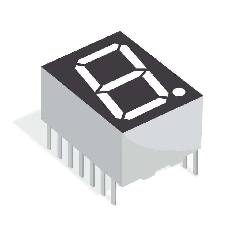 LED Display Green, 571nm, 0.43in 7 Segment