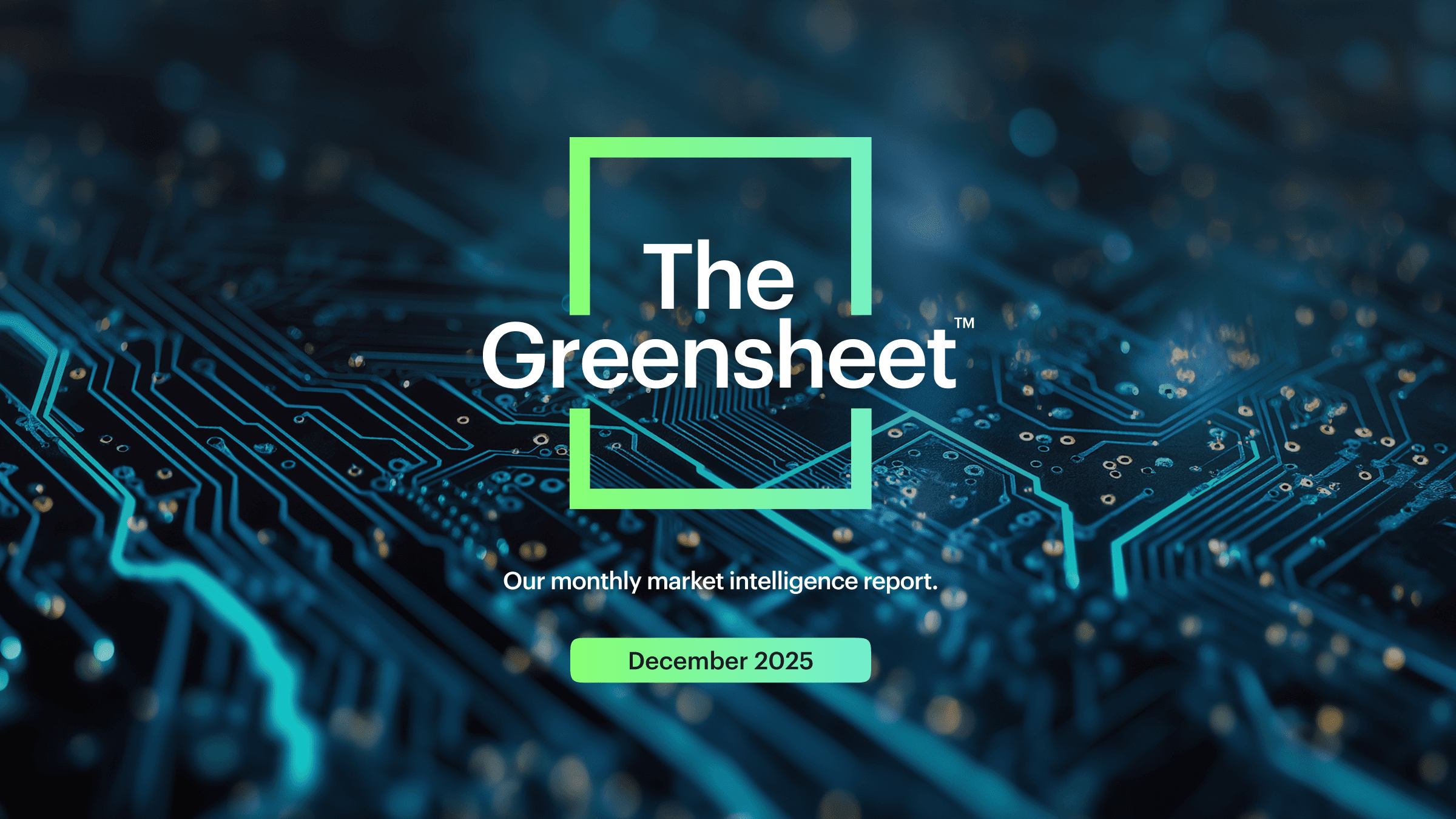 The Greensheet monthly market intelligence report cover, December 2025.