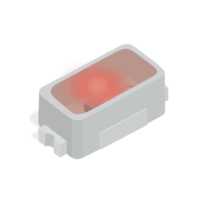 LED Uni-Color Red 637nm 2-Pin Chip LED T/R