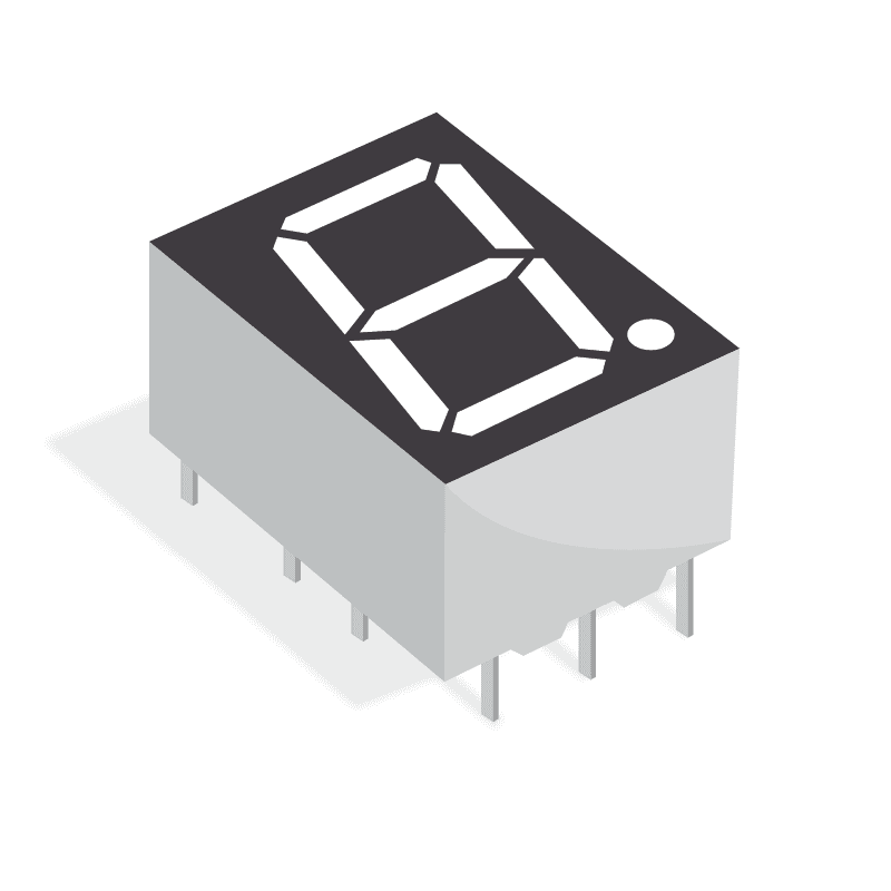 TDS Series Seven Segment Green 0.28" Common Anode LED Display